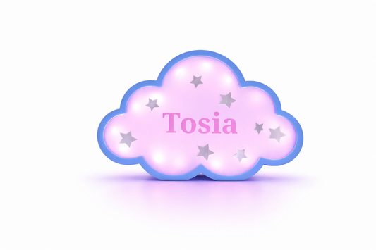 🌙 Personalizowana Lampka LED Chmurka – z imieniem dziecka!