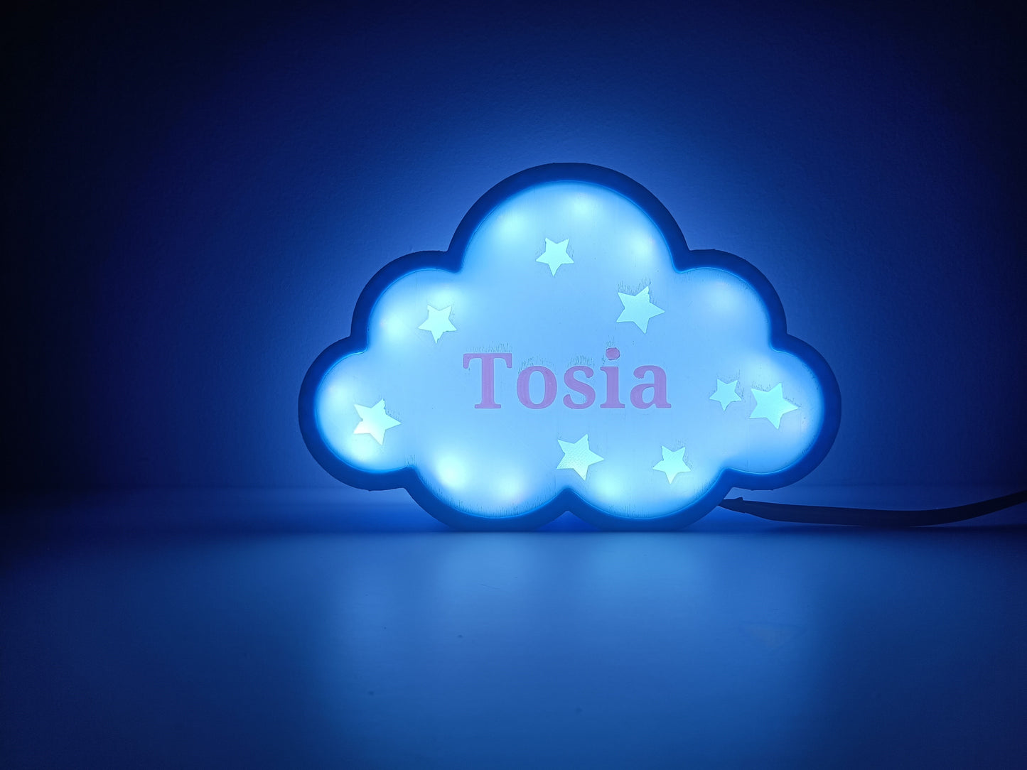 🌙 Personalizowana Lampka LED Chmurka – z imieniem dziecka!